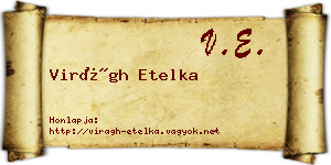 Virágh Etelka névjegykártya