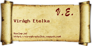 Virágh Etelka névjegykártya